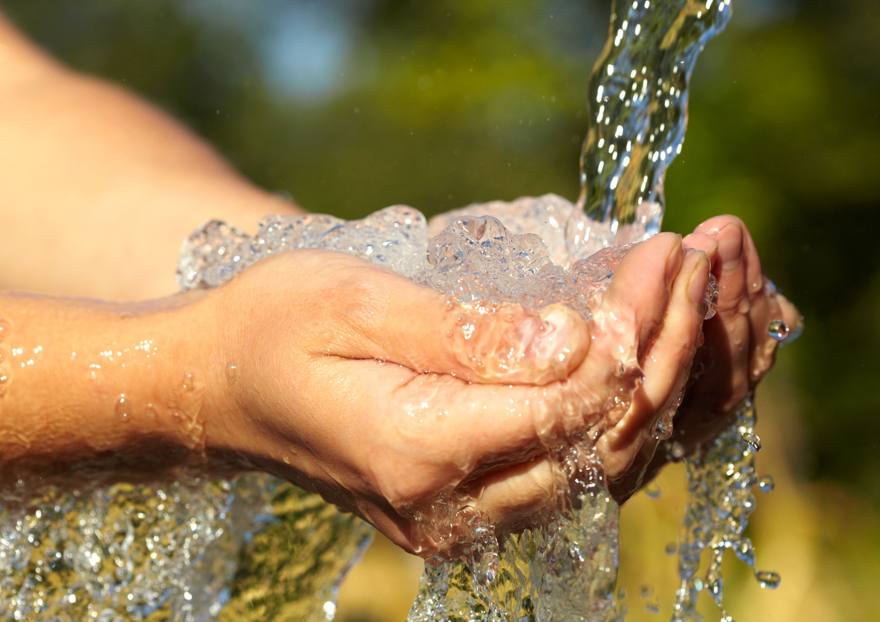 Detox - washing hands in running water